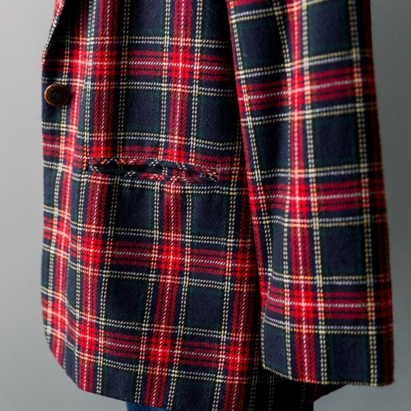 Women's 90's Vintage Plaid Academia Blazer - Picture 3 of 10